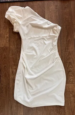 Amazon Womens Sexy One Shoulder Bodycorn Dresses Puffy Sleeves Cocktail Party MiniDress thumbnail 1