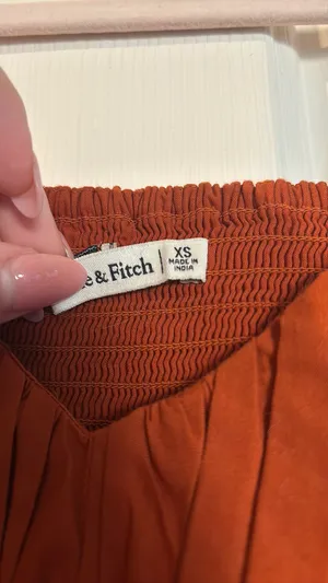 Abercrombie Long Sleeve Cropped Shirt Burnt Orange thumbnail 3
