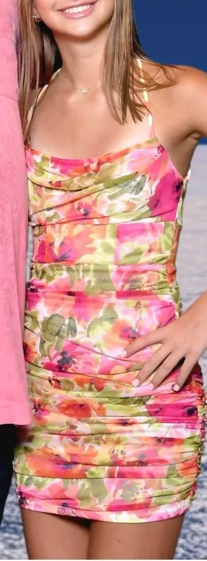 Floral tight dress Dillards Multiple Size XS thumbnail 1