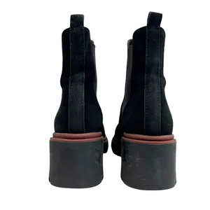 Antonio de Faria Black Suede Chunky Heeled Chelsea Boots thumbnail 5
