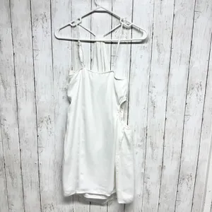 New American Eagle Dress Women Size Medium White Halter Mini Slip Side Ruching‎ thumbnail 7