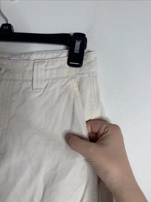 Aritzia TNA Cotton Cargo Ivory Straight Leg Mid Rise Waist Pants Utility size 2 thumbnail 5