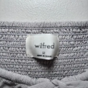 Aritzia Wilfred Bellow Dress 12 Ruched Bodice‎ Midi Bias Cut Gray Smocked Back thumbnail 6