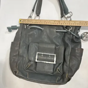 VTG Michael‎ Kors Y2K Distressed Boho Gorpcore Purse Chunky Silver Leather Bag thumbnail 16