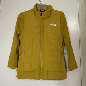 The North Face Yellow full zip lightweight nylon quilted jacket Medium thumbnail 1