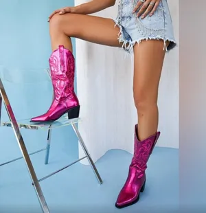 Metallic cowgirl boots thumbnail 1