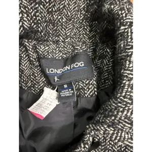 London Fog Womens Black White Herringbone‎ Button Front Pea Coat Jacket Size M thumbnail 4