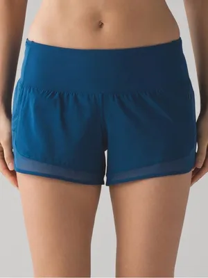 lululemon athletica Mind Over Miles Shorts Mesh Details Poseidon Blue Size 6 thumbnail 3