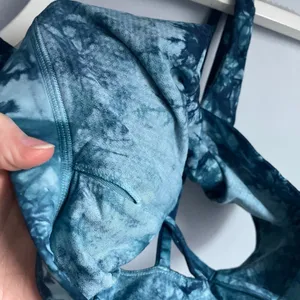 Blue Tie Dye Strappy Sports Bra Yoga Bra‎ Workout Pilates Barre size Small thumbnail 5