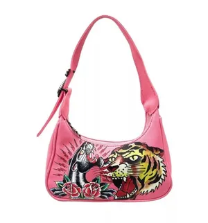 Ed Hardy x Siberia Hills Y2K Pink Purse Shoulder Bag Tiger thumbnail 1
