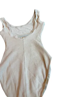 Skims Cotton Ribbed Bodysuit Neutral Taupe Stretch One Piece Slimming Size Small thumbnail 11