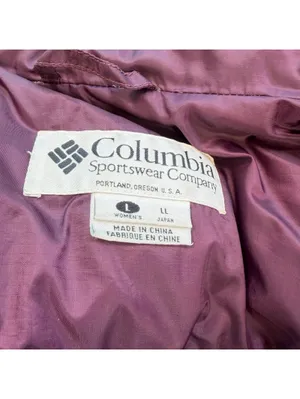 Vintage 90s Columbia Burgundy Goose Down Puffer Jacket Women’s L Oversized Japan thumbnail 5