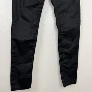 Flog Shely Pants Womens 25 Black Grid Drawstring Waist Pockets Made in Israel thumbnail 3