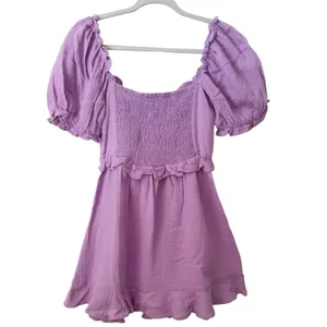 Show Me Your Mumu Sophie Mini Dress Bright Lilac Size XS Cotton Gauze thumbnail 4