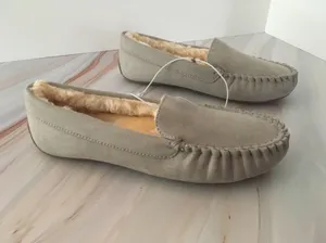 Moccasin Slippers, Size 7 Gray thumbnail 6