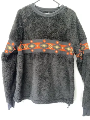 Urban Outfitters Black Sherpa Southwestern Pullover Fleece Women’s size small thumbnail 1