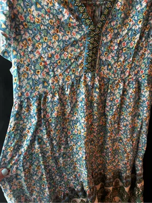 Umgee Floral Ruffle Sleeve Boho Mini Dress thumbnail 4
