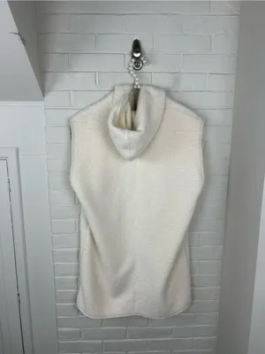 Joie Cream Sherpa Teddy Knit Hooded Long Line Vest Size M thumbnail 9