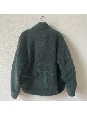 Lululemon Scuba Oversized Fleece Funnel Neck Smocked Spruce XS / Small Cozy thumbnail 2