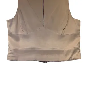 L'AGENCE Women Blush Pink V-Neck‎ Sleeveless Crop Top Full Back Zip Size 10 thumbnail 5
