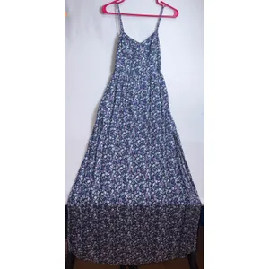 Abercrombie & Fitch Floral Maxi Dress Blue Purple Tie Back Cutout Small thumbnail 3