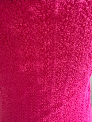 Women’s Fuchsia Knit Tank Top with Heart Charm thumbnail 4