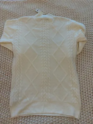 Francesca's White Long Sleeve Cable Knit Sweater Dress thumbnail 3