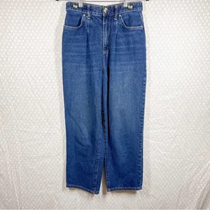 Free People We The‎ Free Dark Wash Pleated High Rise Mom Jeans thumbnail 3