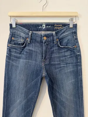 7‎ For All Mankind Kimmie Jeans Size 25 Blue Denim Low Rise Straight Leg Capsule thumbnail 2