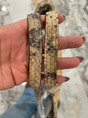 Coach Hampton Straw & Python Snakeskin Leather Trim Tote thumbnail 3