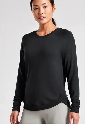 Athleta Mindset Modal Sweatshirt Black Long Sleeve Pullover Women’s thumbnail 1