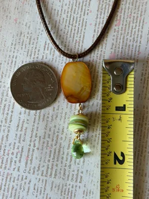 Handmade beautiful natural shell beads chic retro fairy whimsy necklace🌳🧡 thumbnail 5