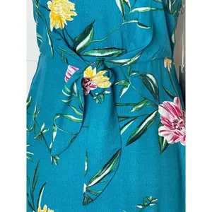 Tart Collections Lena Dress Women XS‎ Blue Floral Print Tie Waist Mini Boho thumbnail 7