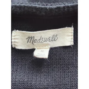 Madewell Black Square Neck Ribbed Puff Sleeve Sweater Top Medium‎ thumbnail 3