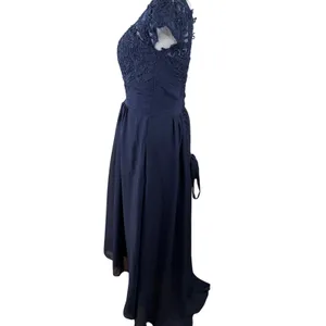 SU Dress Navy Blue Lace Chiffon Bridesmaid Prom Evening Gown NWT Size 6 thumbnail 8