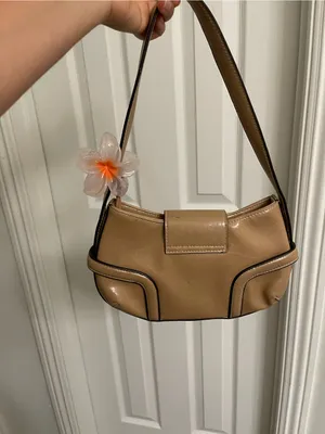 Apt. 9 Y2K Tan Shoulder Bag with Dark Trim and Silver Hardware thumbnail 2