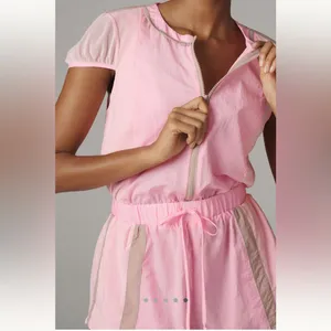 Anthropologie Daily Practice Puff-Sleeve Front-Zip Romper thumbnail 4