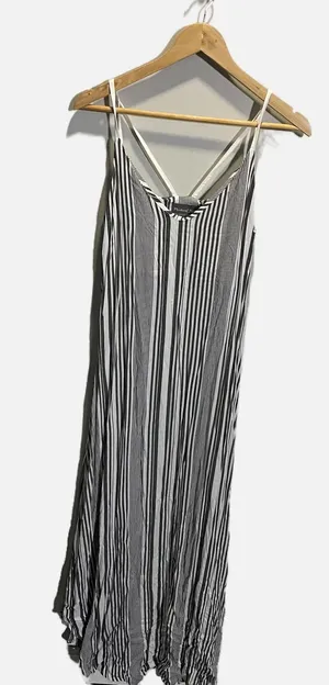 Michael Stars Reversible Midi Dress Womens XS Black White‎ Striped V-Neck Casual thumbnail 1