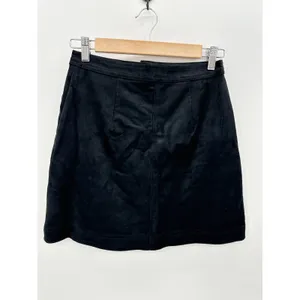 Abercrombie Skirt Women S Black Faux‎ Suede Button Front Mini thumbnail 2