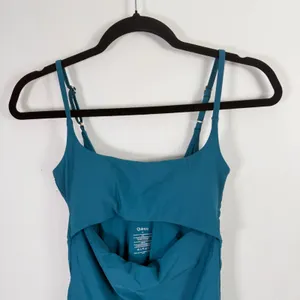 Quince Italian Cut Out One Piece Swimsuit Lagoon Teal Blue NEW Womens Medium thumbnail 3