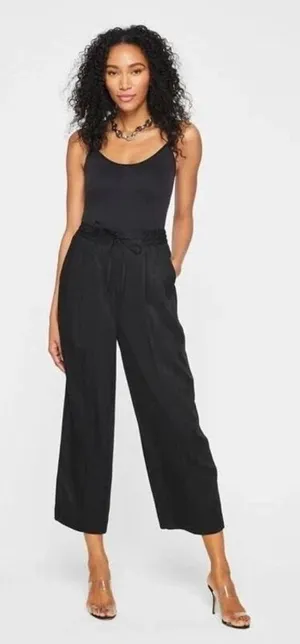 Club Monaco -1334 Signature Elasticated Wide Leg Trouser Pants Black Size‎ 4 thumbnail 1