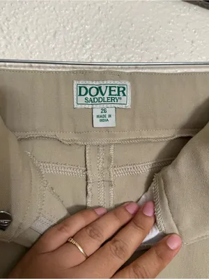 Dover Saddlery silicon knee patch horse riding breeches tan color size 26 thumbnail 5
