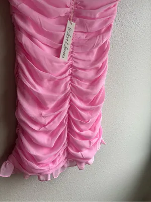 For Love & Lemons Pink Strapless Ruched Mini Dress thumbnail 3