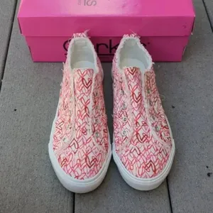 NWT Corky's Babalu Heart Print Slip On Sneakers | Corkys Heart Print Sneakers thumbnail 3