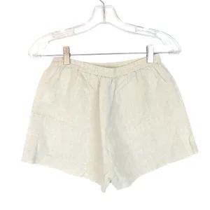 The Reset R Label Linen Shorts Womens XS Khaki Oatmeal Elastic Waist Beach thumbnail 3