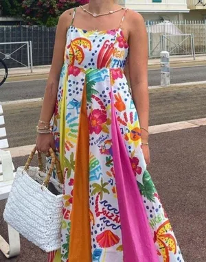 💕FARM RIO💕 White Good Vibes Maxi Dress Floral Tropical Print XS NWT thumbnail 1