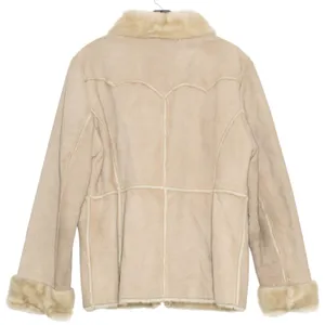 Guess Jacket Genuine Leather Vintage Penny Lane Y2K Faux Fur Lined Aviator Large thumbnail 3
