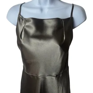 Birdy Grey Mai Dress In Shiny Satin Quartz Special Occasion Bridesmaid Event‎ M thumbnail 4