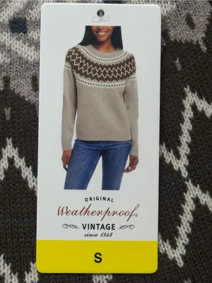 Weatherproof VintageTraditional fairisle raglan crewneck sweater Tweed yarn NWT thumbnail 4