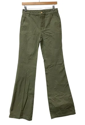 Tory Burch‎ Womens Sz 26 Agave Green Flared Leg Trouser Pants Denim Bootcut thumbnail 1